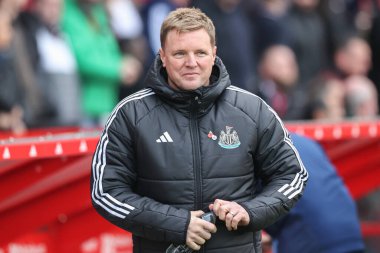 İngiltere 'nin Nottingham City Ground, Nottingham şehrinde oynanan Premier League maçında Eddie Howe teknik direktörü Nottingham Forest Newcastle United' a karşı.