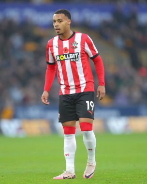 Southampton 'dan Cameron Archer Premier League maçı sırasında Wolverhampton Wanderers, Southampton' a karşı Molineux, Wolverhampton, İngiltere, 9 Kasım 2024