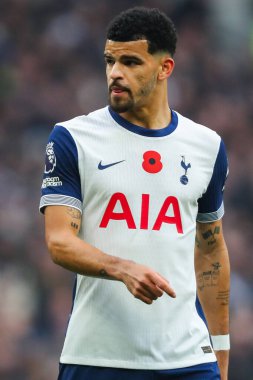 Dominic Solanke of Tottenham Hotspur looks on during the Premier League match Tottenham Hotspur vs Ipswich Town at Tottenham Hotspur Stadium, London, United Kingdom, 10th November 2024 clipart