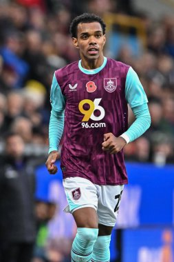 Burnley 'li Lucas Pires Gökyüzü İddia Şampiyonası' nda Burnley, Swansea City 'ye karşı Turf Moor, Burnley, İngiltere, 10 Kasım 2024