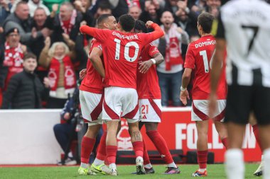 Nottingham Ormanı 'ndan Murillo Santiago, İngiltere' nin Nottingham şehrinde oynanan Premier League maçı Nottingham Forest - Newcastle United maçında 1-0 'lık galibiyetini kutluyor.