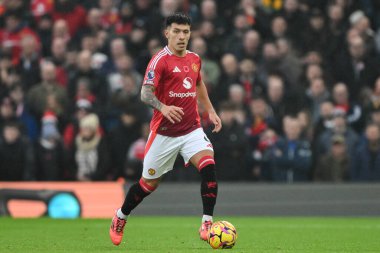Manchester United 'dan Lisandro Martnez, Manchester United ile Leicester City maçında 10 Kasım 2024 tarihinde Old Trafford, Manchester, İngiltere' de karşı karşıya geldi.