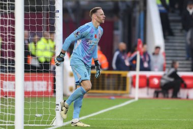 Nottingham Ormanı 'ndan Matz Sels Premier League maçı sırasında Nottingham Forest, Newcastle United' a karşı City Ground, Nottingham, İngiltere, 10 Kasım 2024