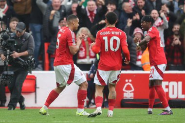 Nottingham Ormanı 'ndan Murillo Santiago, İngiltere' nin Nottingham şehrinde oynanan Premier League maçı Nottingham Forest - Newcastle United maçında 1-0 'lık galibiyetini kutluyor.