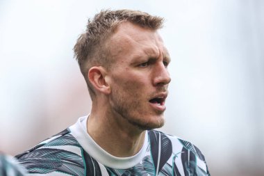 Newcastle 'dan Dan Burn Premier League maçı sırasında Nottingham Forest, Newcastle United' a karşı City Ground, Nottingham, İngiltere 'de 10 Kasım 2024' te oynanan ısınma maçında