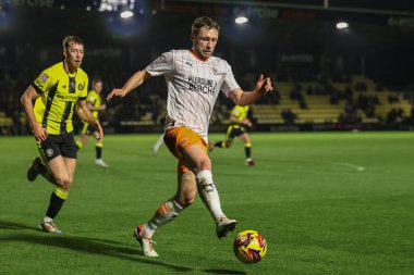 Blackpool 'dan Matthew Pennington Bristol Street Motors Kupası maçında Wetherby Road, Harrogate, Birleşik Krallık' ta Harrogate Town 'a karşı.
