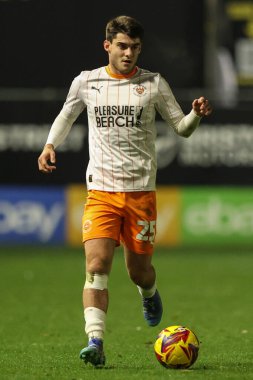 Rob Apter of Blackpool during the Bristol Street Motors Trophy match Harrogate Town vs Blackpool at Wetherby Road, Harrogate, United Kingdom, 12th November 2024 clipart