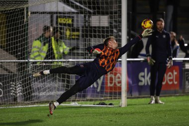 Blackpool 'dan Harry Tyrer Bristol Street Motors Kupası maçında ısınma turunda Harrogate Town - Blackpool Wetherby Road, Harrogate, İngiltere, 12 Kasım 2024