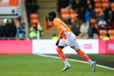 Terry Bondo of Blackpool enters the pitch during the Sky Bet League 1 match Blackpool vs Northampton Town at Bloomfield Road, Blackpool, United Kingdom, 16th November 2024 clipart