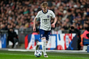 Anthony Gordon of England breaks with the ball during the UEFA Nations League, League B - Group 2 match England vs Republic of Ireland at Wembley Stadium, London, United Kingdom, 17th November 2024 clipart