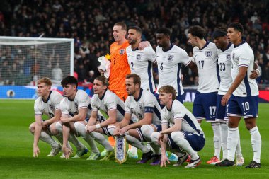 İngiltere takımı UEFA Uluslar Ligi, B - Grup 2 maçı sırasında Wembley Stadyumu, Londra, Birleşik Krallık 'ta İngiltere' ye karşı 17 Kasım 2024