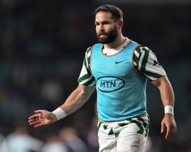 Cobus Reinach of South Africa during pre-game warm up during the Autumn Nations Series match England vs South Africa at Allianz Stadium,, Twickenham, United Kingdom, 16th November 2024 clipart