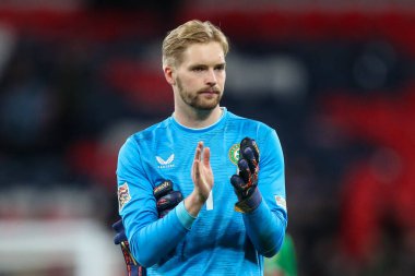 Caoimhin Kelleher of Republic of Ireland applauds the fan after losing 5-0 during the UEFA Nations League, League B - Group 2 match England vs Republic of Ireland at Wembley Stadium, London, United Kingdom, 17th November 2024 clipart