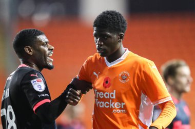 Blackpool 'dan Terry Bondo Sky Bet Ligi 1 maçı sırasında Blackpool Northampton Town' a karşı Bloomfield Road, Blackpool, İngiltere, 16 Kasım 2024
