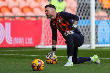 Blackpool 'dan Richard O' Donnell maç öncesi ısınma maçında Blackpool Northampton Town 'a karşı 16 Kasım 2024' te Bloomfield Road, Blackpool 'da oynanacak.