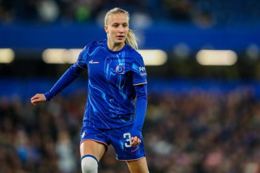 Aggie Beever-Jones of Chelsea Women in action during the Barclays Women's Super League match Chelsea FC Women vs Manchester City Women at Stamford Bridge, London, United Kingdom, 16th November 2024 clipart