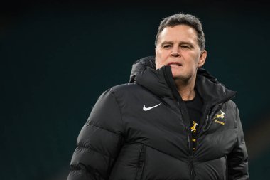 Rassie Erasmus Heach Güney Afrika koçu, 16 Kasım 2024 'te İngiltere ile Güney Afrika arasındaki Allianz Stadyumu, Twickenham maçı öncesinde geldi.