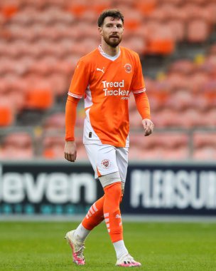 Blackpool 'dan James Husband Sky Bet Ligi 1 maçı sırasında Blackpool Northampton Town' a karşı Bloomfield Road, Blackpool, İngiltere, 16 Kasım 2024
