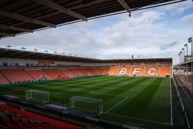 Bloomfield Road 'un içinde, Blackpool' un evi Sky Bet 1 maçının önünde, Blackpool 'un Northampton Town' a karşı Bloomfield Road, Blackpool, İngiltere, 16 Kasım 2024