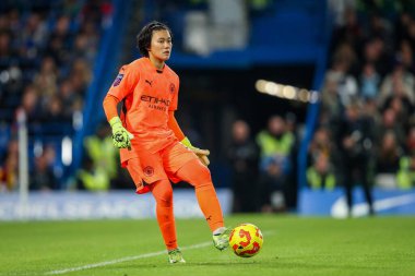Ayaka Yamashita Barclays Bayanlar Süper Ligi karşılaşmasında Chelsea FC Kadınlar Manchester City Kadınlarına karşı Stamford Köprüsü, Londra, İngiltere, 16 Kasım 2024