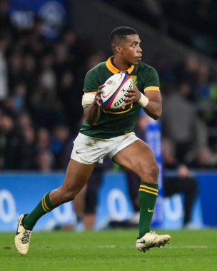 Grant Williams of South Africa makes a break during the Autumn Nations Series match England vs South Africa at Allianz Stadium,, Twickenham, United Kingdom, 16th November 2024 clipart