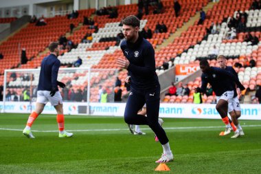 Blackpool 'dan James Husband 16 Kasım 2024' te Bloomfield Road, Blackpool 'daki Blackpool-Northampton Town maçında oynanacak maç öncesi ısınma maçında...