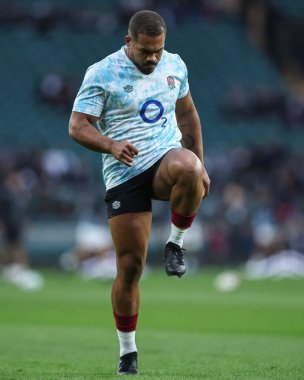 Sam Underhill of England during pre-game warm up during pre-game warm up during the Autumn Nations Series match England vs Japan at Allianz Stadium, Twickenham, United Kingdom, 24th November 2024 clipart