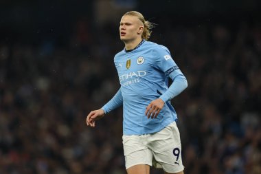 Manchester City 'nin Tottenham Hotspur' a karşı oynadığı Premier League maçında Manchester City 'den Erling Haaland, Etihad Stadyumu, Manchester, İngiltere, 23 Kasım 2024