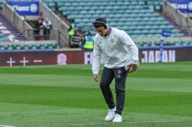 İngiltere 'den Marcus Smith, 24 Kasım 2024' te Allianz Stadyumu, Twickenham, Birleşik Krallık 'ta oynanan İngiltere - Japonya maçı sırasında geldi.