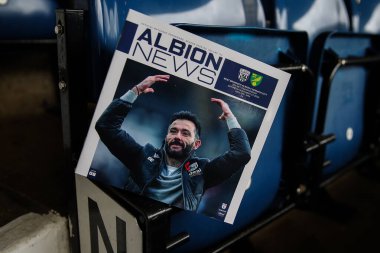 Carlos Corbern manager of West Bromwich Albion on the front cover of todays match day programme ahead of the Sky Bet Championship match West Bromwich Albion vs Norwich City at The Hawthorns, West Bromwich, United Kingdom, 23rd November 2024 clipart