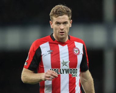 Brentford 'dan Nathan Collins Premier League maçı sırasında Everton - Brentford Goodison Park, Liverpool, İngiltere, 23 Kasım 2024