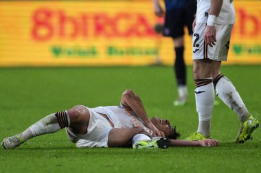 Swansea City 'den Gonalo Franco, 24 Kasım 2024' te Swansea.com Stadyumu 'nda oynanan Swansea City-Leeds United maçında sakatlandı.