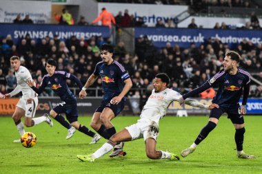 Florian Bianchini of Swansea City scores a goal to make it 3-3 during the Sky Bet Championship match Swansea City vs Leeds United at Swansea.com Stadium, Swansea, United Kingdom, 24th November 202 clipart