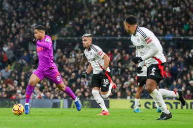 Joao Gomes of Wolverhampton Wanderers breaks with the ball during the Premier League match Fulham vs Wolverhampton Wanderers at Craven Cottage, London, United Kingdom, 23rd November 2024 clipart