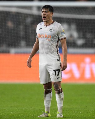 Swansea City 'den Gonalo Franco 24 Kasım 2024' te Swansea City, Swansea.com Stadyumu 'nda Leeds United maçında Swansea City' ye karşı.