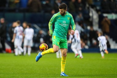 Norwich City 'den Grant Hanley maç öncesi ısınma maçında West Bromwich Albion Norwich City' ye karşı The Hawthorns, West Bromwich, İngiltere, 23 Kasım 2024