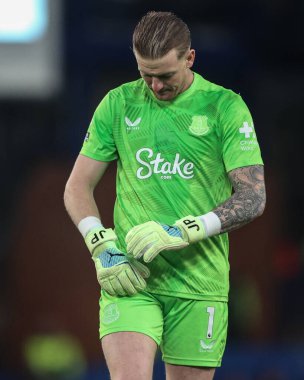 Everton 'dan Jordan Pickford Premier Lig maçı sırasında Everton - Brentford Goodison Park, Liverpool, İngiltere, 23 Kasım 2024