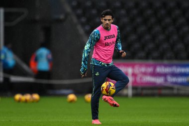 Swansea City 'den Nathan Tjoe-A-On 24 Kasım 202' de İngiltere 'nin Swansea.com Stadyumu' nda oynanan Sky Bet Şampiyonası karşılaşması öncesinde oynanan ısınma maçında
