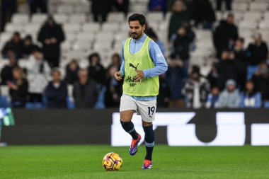 lkay Gundogan of Manchester City in the pregame warmup session during the Premier League match Manchester City vs Tottenham Hotspur at Etihad Stadium, Manchester, United Kingdom, 23rd November 2024 clipart