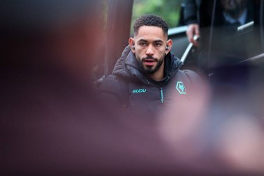 Wolverhampton Wanderers takımından Matheus Cunha, Premier League maçından önce Craven Cottage 'a geldi. Fulham, Wolverhampton Wanderers' a karşı.