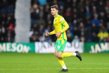 Norwich City 'den Jacob Lungi Srensen, West Bromwich Albion, Norwich City' ye karşı 23 Kasım 2024 'te, The Hawthorns, West Bromwich, İngiltere' de oynanan karşılaşma sırasında