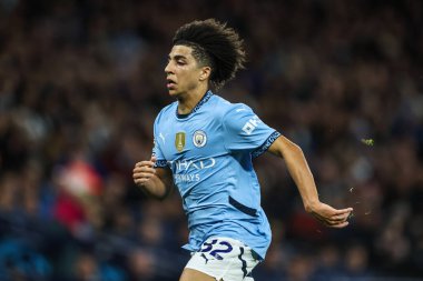 Manchester City - Tottenham Hotspur Premier League karşılaşmasında Rico Lewis Etihad Stadyumu, Manchester, İngiltere, 23 Kasım 2024