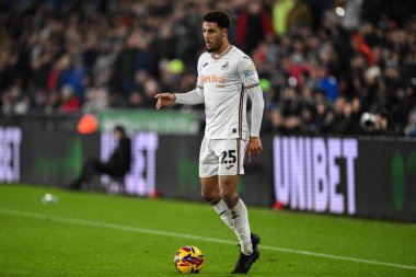 Swansea City 'den Myles Peart-Harris, 24 Kasım 2024' te Swansea City, Swansea.com Stadyumu 'nda Leeds United' a karşı oynanan Gökyüzü İddia Şampiyonası maçında eylemde.