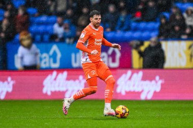 James Husband of Blackpool makes a break with the ball  during the Sky Bet League 1 match Bolton Wanderers vs Blackpool at Toughsheet Community Stadium, Bolton, United Kingdom, 23rd November 2024 clipart