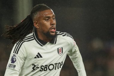 Fulham 'dan Alex Iwobi Premier Lig maçı sırasında Craven Cottage, Londra' da Fulham Wolverhampton Wanderers 'a karşı 23 Kasım 2024