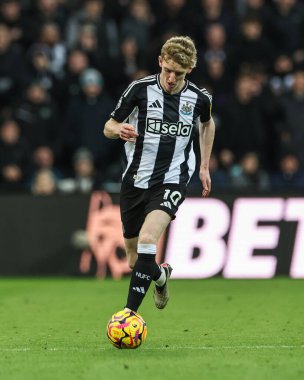 Newcastle United takımından Anthony Gordon, 25 Kasım 2024 'te St. James' s Park, Newcastle 'da oynanan Premier League maçı sırasında topla bir çıkış yaptı.