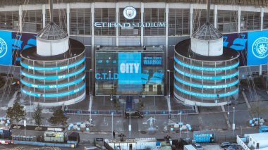 Etihad Stadyumu 'nun UEFA Şampiyonlar Ligi maçı sırasında Manchester City ile Feyenoord arasında 26 Kasım 2024' te Etihad Stadyumu 'nda genel bir görünümü