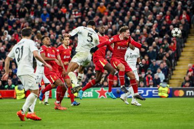 Real Madrid 'den Jude Bellingham, UEFA Şampiyonlar Ligi, Lig Faz MD5 Liverpool Real Madrid Anfield, Liverpool, Birleşik Krallık' ta 27 Kasım 2024 'te kalede gol kralı oldu.