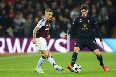 Lucas Digne of Aston Villa passes the ball during the UEFA Champions League,League Phase MD5 match Aston Villa vs Juventus at Villa Park, Birmingham, United Kingdom, 27th November 2024 clipart