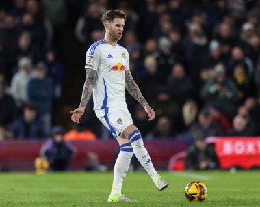 Joe Rodon of Leeds United passes the ball during the Sky Bet Championship match Leeds United vs Luton Town at Elland Road, Leeds, United Kingdom, 27th November 2024 clipart